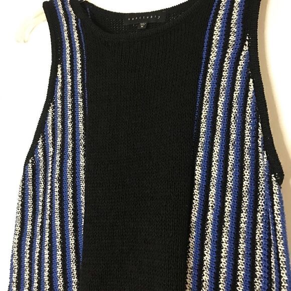 COPY - Sanctuary Blue Black Crochet Knit Sweater Tank Top - Picture 5 of 8